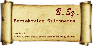 Bartakovics Szimonetta névjegykártya
